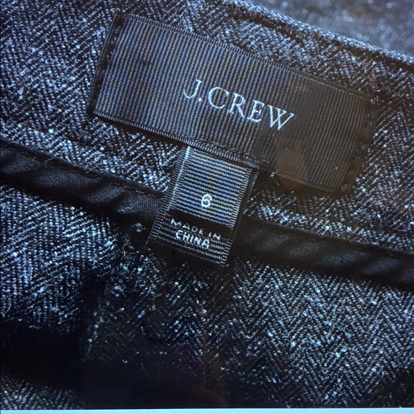 J. Crew Herringbone Skinny Grey Pants - Picture 4 of 6